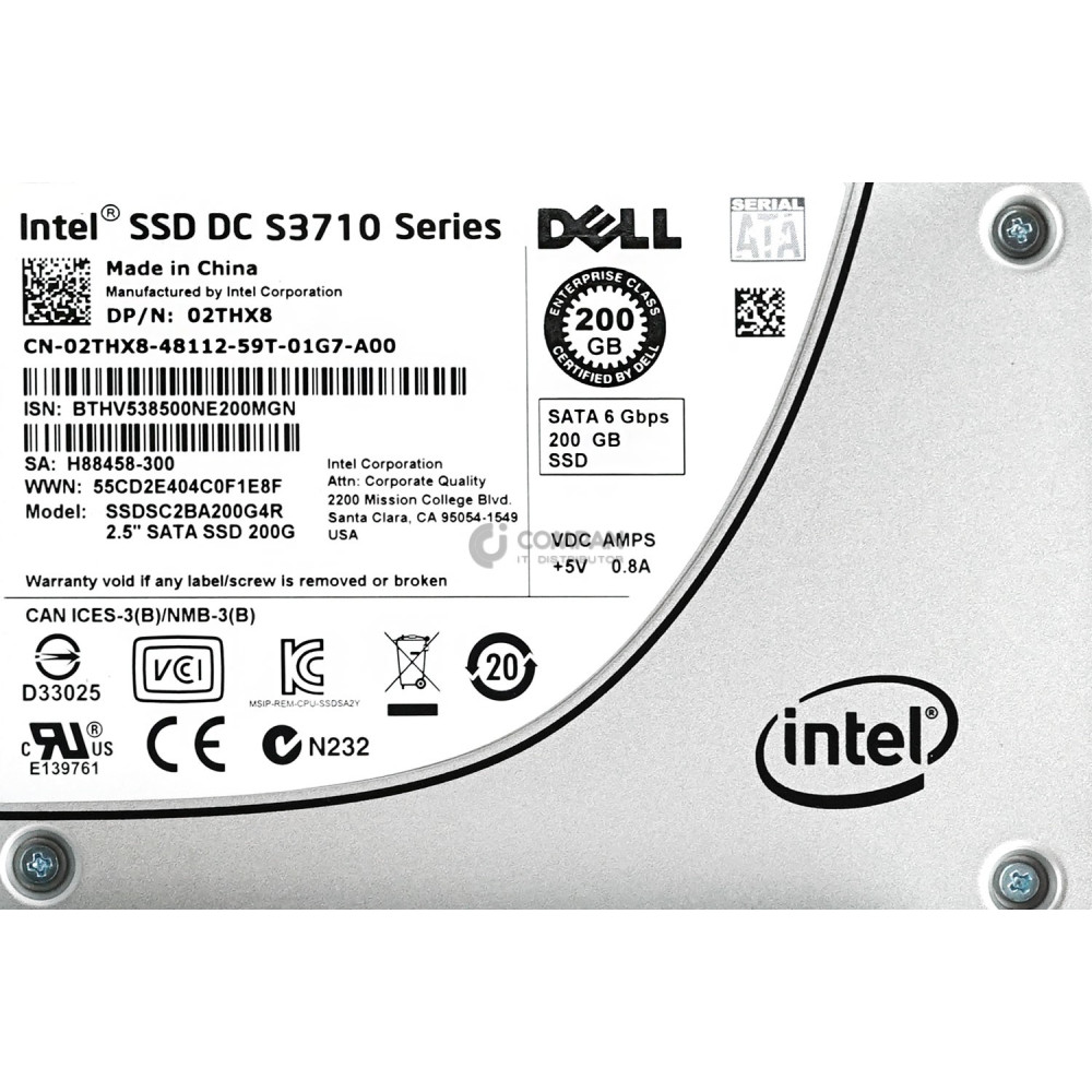 2THX8 DELL SSD 200GB SATA 6G 3.5" LFF